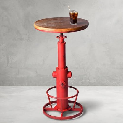 Topower Industrial Bar Table 38.58-48.43" Adjustable Pub Table Kitchen Dining Coffee Bistro Table Antique Red - color: Antique Red