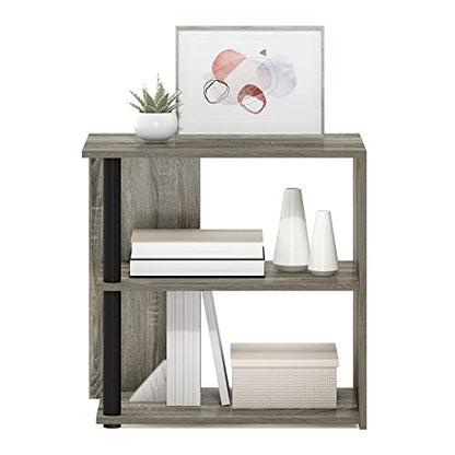 Furinno Romain Side Table, 2-Tier End Table with Open Shelf, Night Stand, Bedside Table, for Living Room, Bedroom, French Oak - color: French Oak, size: 1-Pack, Plastic/Wooden Frame
