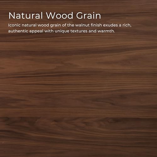 Furniture of America Lucian Mid-Century Modern Solid Wood Brown Round Side Table with V-Shape Base, Minimalistic Bedside Table for Living Room, Office, Home, Walnut