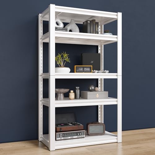 Raybee 72''H Garage Shelving, Storage Shelves 2010LBS, Adjustable 5 Tier Metal Shelving, Closet Garage Shelves Pantry Shelf for Kitchen Closet 72''H*31.7''W*16.3''D - size: 16.3"D x 31.7"W x 72"H,White