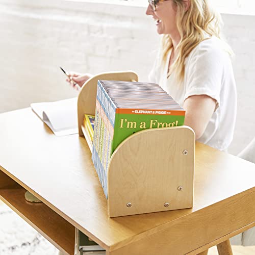 ECR4Kids Tabletop Book Display, Adjustable, Library Storage, Natural - color: Natural