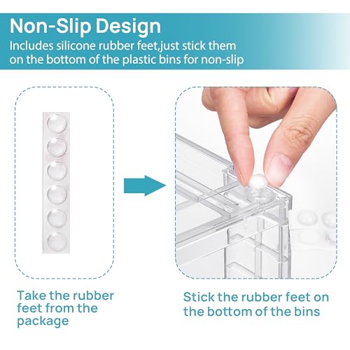 Vtopmart Clear Stackable Storage Drawers, 4 Pack Kitchen Cabinet Set | Medium and Small Pull-Out PET Drawers with Stackable Design for Kitchen Cabinets, Pantry, Under Sink, Medicine - style: 2 Medium+2 Small