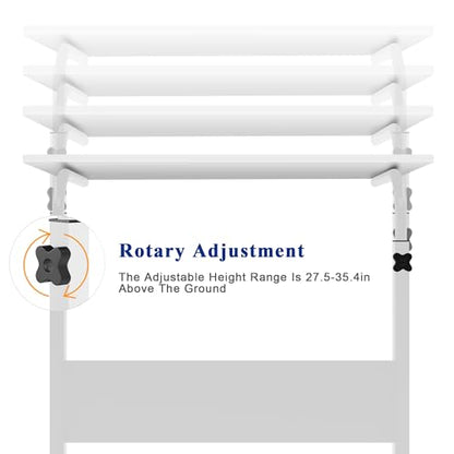 Side Table, 23.6in Adjustable Laptop Stand Portable Cart Tray Bedside Computer Table, Sofa Side Bed Table with Wheels, White - color: White, size: 23.6 inches
