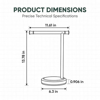 Hoimpro 13" Brushed Gold Stand Hand Towel Holder Bathroom Kitchen Countertop Towel Rack Towel Bar Ring Free Standing Counter T Bath Accessories Freestanding Vanity Sink Hardware Stainless Steel - color: Brushed Gold
