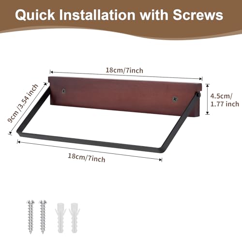 SCUNDA 2-Pack Wall Mounted Shoe Rack, Wooden & Metal Foldable Shoe Rack - Space Saving Wall Shoe Holder for Entryway, RV, Camper, Closet, Apartment, Fits Various Shoes-Brown