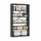 Polup Metal Bookshelf, 5 Tier Wide Bookcase with Adjustable Shelves, Tall Black Book Shelf with Bookends, Large Display Shelves for Living Room, Home Office, Library - color: Black, size: 5 Tier-31" W