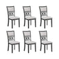 New Classic Furniture Gia Dining Chair (Set of Six), Light Gray Fabric Upholstered Seat & Back Rest, Gray - color: Grey, size: Set of 6, style: Dining Chair