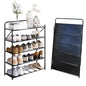 5 Tier No-Assembly Shoe Rack, Foldable Shoes Rack Organizer Without Installation, Portable Solid Metal Shoe Shelves for Closet, Entryway, Front Door Entrance - size: 5 Tier