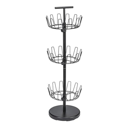 Household Essentials 3-Tier Shoe Storage Tree, Matte Black - color: Matte Black