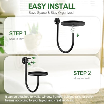 6 Pcs Hanging Planters for Indoor Plants Wall Plant Holder Indoor Wall-Mounted Planters Metal Decorative Shelf Space Saving for Windows Bedroom Living Room Kitchen Office Wall Decor