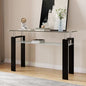 47" 2-Tier Console Table with Tempered Glass Top and MDF Frame, Modern Black Rectangular Glass Entryway Table for Living Room, Apartment, Office, Easy to Assemble - color: Black, size: Console Table