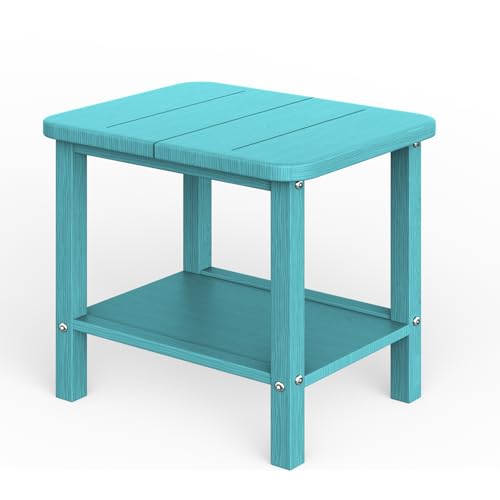 Patio Side Table, Small Rectangular HDPE Adirondack End Table for Outdoor Use in Pool, Garden, Lawn, Backyard,Aurba - color: Aurba