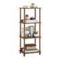Fultyle Book Shelf, 4-Tier Bookshelf with Storage, Small Bookcase Display Shelves for Small Spaces, Bedroom, Living Room and Office with Solid Wood Legs (Rustic Brown) - color: Rustic Brown