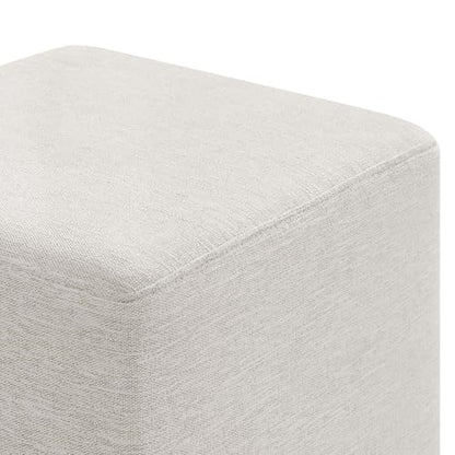 Modway 17" Square Woven Heathered Fabric Upholstered Upholstered Ottoman - color: Heathered Weave Ivory