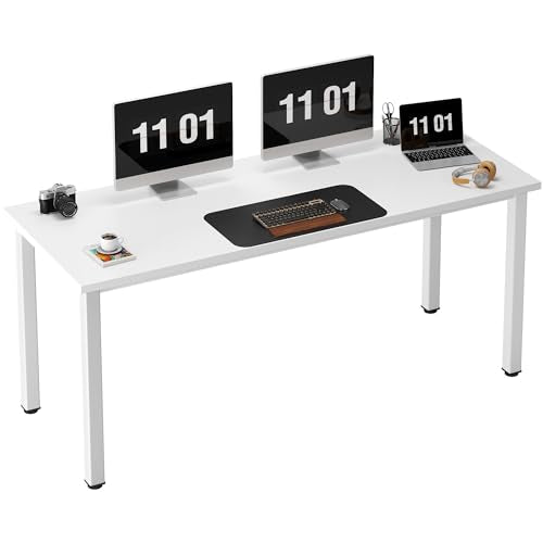 Need 63 Inch Large Computer Desk, Ample Legroom, Metal Frame, Off White | Home Office Desk, Basic Sturdy Writing Table, Adjustable Feet, Water-Resistant, Dorms & Bedrooms, Easy Assembly, Game & Study - color: Off White, size: 63 inches