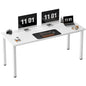 Need 63 Inch Large Computer Desk, Ample Legroom, Metal Frame, Off White | Home Office Desk, Basic Sturdy Writing Table, Adjustable Feet, Water-Resistant, Dorms & Bedrooms, Easy Assembly, Game & Study - color: Off White, size: 63 inches