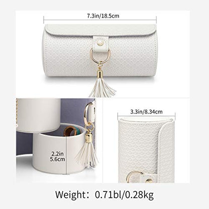 Vlando Valentine Day Gift for Wome, Travle Jewelry Organizer, Bridal Shower, Bridesmaid Gifts for Wedding Day, Bridesmaid Proposal Gifts, Travel Jewelry Case - White - color: B. White