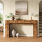 AMERLIFE 63" Burl Wood Console Table, Modern High Gloss Entryway Table with 2 Storage Drawers, Long Sofa Table Behind the Couch for Entrance, Hallway, Foyer, Living Room, Brown - color: Brown