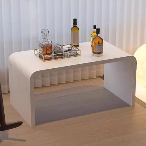 Acrylic 24" Desk-Multipurpose Modern Furniture for Use as Lap desks,Side/End Table in Living Rooms, Bedrooms and Offices,14" D x 24" W x 12" H (White) - size: White