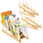 3 Pcs Bookshelf Holder, Wood Book Stand for Display 5-Tier Tabletop Small Kids Bookshelf Portable Book Rack Organizer Plate Holder for Vendor Events Art Platter Craft Show Retail Magazine Record