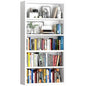 furtble 5 Tier Bookshelf with Open Storage Shelf, 60 Inch Tall Wooden Bookcase, Sturdy Modern Display Storage Shelf for Living Room, Home Office, Study, White - size: 5-Tier-30.7W