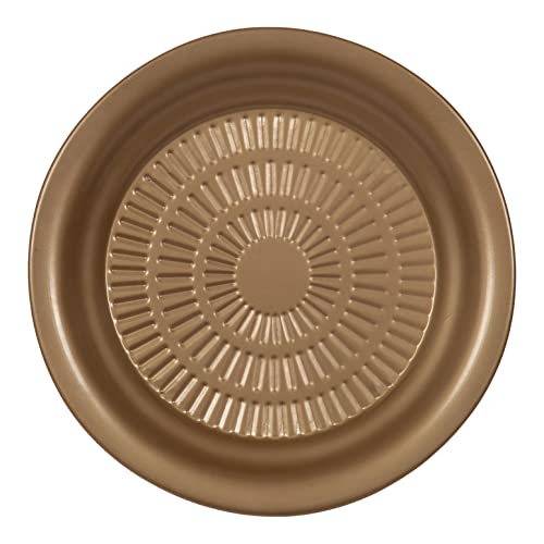 Kate and Laurel Mahdavi Modern Plant Stand Table; 12 x 12 x 27; Gold; Unique Accent Table with Textured Top