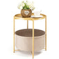 danpinera Side Table with Storage Basket, Small Round Table for Living Room | Metal Bedside Stand with Removable Serving Tray, Modern Nightstand for Small Space, Living Room, Bedroom, Nursery, Yellow - color: Pale Yellow