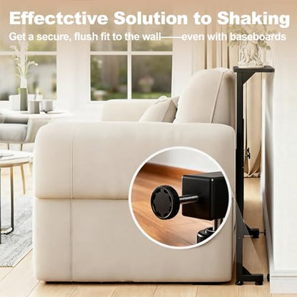 Faesun 33.5 Inch Behind Couch Table, 24"-32" Adjustable Height Range, Behind The Couch Table with Outlet, Adjustable Console Table, Narrow Long Sofa Table, for Living Room, Small Black - color: Black, size: 33.5"w x 5.9"d (C-shaped)