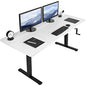 VIVO Manual Height Adjustable 71 x 30 inch Stand Up Desk, White Table Top, Black Frame, Standing Workstation with Foldable Handle, DESK-KIT-MB7W - color: White Top / Black Frame, size: 71" x 30"