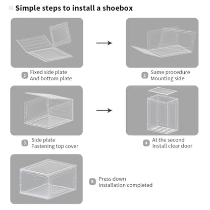 12 Pack Clear Shoe Boxes Stackable for Closet, Drop Front Large Plastic Shoe Containers - color: 12 PACK WHITE