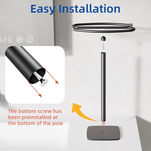 RUACQ Hand Towel Holder for Bathroom,12 inch S-Shape Towel Holder Stand, Stainless Steel and Aluminium Standing Towel Rack for Kitchen Vanity Countertop (Matte Black) - color: Black