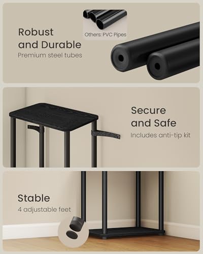 VASAGLE Superfast Toolless Assembly, 3-Tier Shelf for Living Room, Standing Shelf, Bookshelf, Bedroom, Kitchen, 9.4 x 15 x 27.8 Inches, Ebony Black and Ink Black ULLS153B01 - color: Ebony Black + Ink Black, size: 3 Tiers (15"W)
