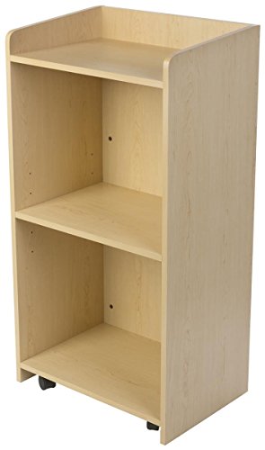 Displays2go Hostess Station, Maple | Hidden Wheels, Adjustable Shelf, LCKDPHSMP - color: Maple