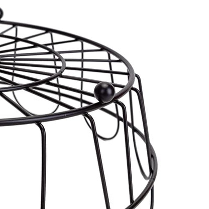 HANZE 2-Tier Farmhouse Fruit Basket Stand, Wire Fruit Vegetables Countertop Storage Rack, Multifunctional Detachable Bread Snack Holder Bowl for Kitchen and Bathroom Organization - Black - color: 2-Tier(Black)