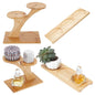 2 Packs Bamboo Tabletop Plant Stand Set, 3-Tier Succulent Herb Stand & Bamboo Planter Saucers for Indoor/Outdoor Garden, Home, Office, Living Room & Bedroom Decor
