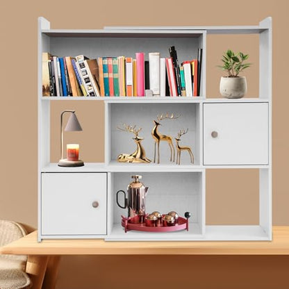 Open Shelf Low Bookcase, Extendable Length, 3 Tier Wooden Bookshelf Freestanding Organizer Display Shelf for Bedroom Living Room Office Study Small Space (Warm White) - color: Warm White
