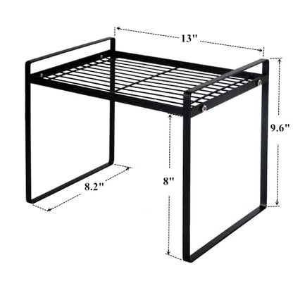Cabinet Shelf, 13" Kitchen Counter Shelf, Metal Wire Stackable Cupboard Spice Rack, Space Saving Countertop Orgainzer and Storage Rack Shelves for Kitchen Pantry Bathroom - size: Small (13 inch)