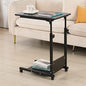 TigerDad Adjustable Height C Table Sofa Side Bedside Table with Wheels, Hospital Bed Table Rolling Tray with Storage, Mobile Computer Desk Laptop Table for Home Use - color: Black