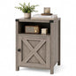 Catrimown Farmhouse Nightstand, Side Table End Table with Barn Door and Shelf,Bed Side Table End Table, Rustic Nightstands Set for Bedroom, Living Room, Grey Wash - color: Gray Wash