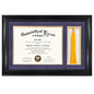 GMFrames 8.5x11 Diploma Frame with Tassel Holder, Solid Wood & Tempered Glass, Purple over Gold Mat, Black Finish with Intricate Black Rope Detail - color: Black / Purple Gold Mat, size: 11x17 for 8.5x11 with Tassel