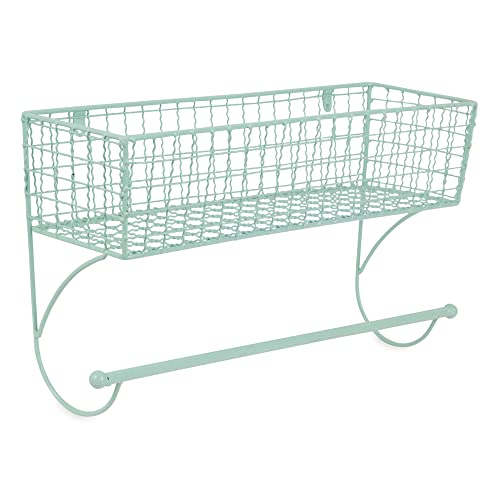 DII Rustic Farmhouse Bathroom Décor, Metal Storage, Large Towel Bar, Aqua - color: Aqua, size: Large Towel Bar