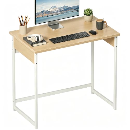 ALISENED Small Computer Desk, 43.3 Inch Home Office Desk, Gaming Writing Work Study Table for Home Bedroom, Corner Desk,Vintage Oak - color: Vintage Oak, size: W-43.3in
