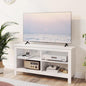 Gyger 43 Inches TV Stand,Mid Century Modern Entertainment Center with 4 Open Shelves Farmhouse TV Media Console Table for Living Room,Bedroom,Television Stand up to 50 Inches(White) - color: White