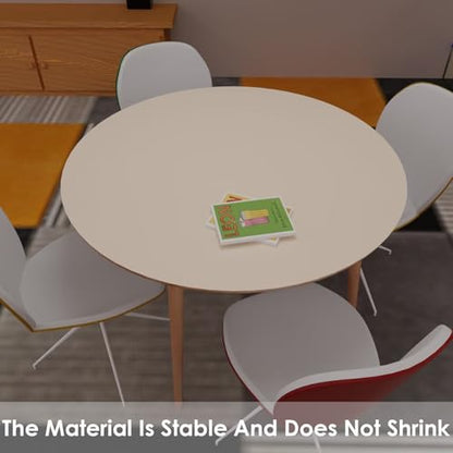 Round Table Cover - Can Be Used On Both Sides Waterproof and Easy to Clean Good Flatness Used for Dining Table(Light Beige+Light Gray Dia.42Inch) - color: Light Beige+light Gray, size: 42" (Round)