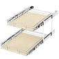 ROOMTEC 2 Tier Individual Pull Out Cabinet Organizer 22½"W x 21½"D, Slide Out Wood Shelves Organizers, Pull Out Drawers Organization and Storage for Kitchen Cabinet - size: 22½" W x 21½" D