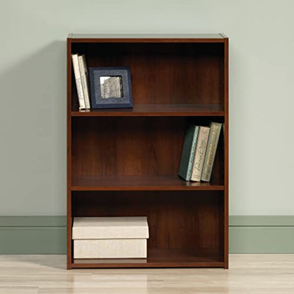 Sauder Beginnings 3-Shelf Bookcase, Bookshelf with Adjustable Storage Shelves, in Brook Cherry finish - color: Brook Cherry