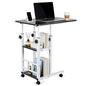 Adjustable C Table,Over Bed Table with Wheels,Rolling Side Table, Over Bed Table with Wheels, Bedside Table, for Sofa Side Small Space, Stable Multi Storage Desk, Black - color: Black