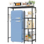 REIBII Mini Fridge Stand with Storage, 4-Tier Adjustable Shelves, 380 lbs | With 8 Hooks, Fits Mini Fridge & Kitchen Appliances, Heavy Duty Steel Frame, Easy Tool-Free Assembly, Dorm & Pantry - size: 52.2"H×38.12"W×18.2"D