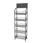 5 Tier Retail Storage Rack, Snack Rack Display Stand, Retail Display Organizer Shelves with Hooks & Wheels, Metal Snack Shelf for Store Home Kitchen, Black Chip Rack Display Stand (5 Tier) - size: 5 Tier（19.7inch）