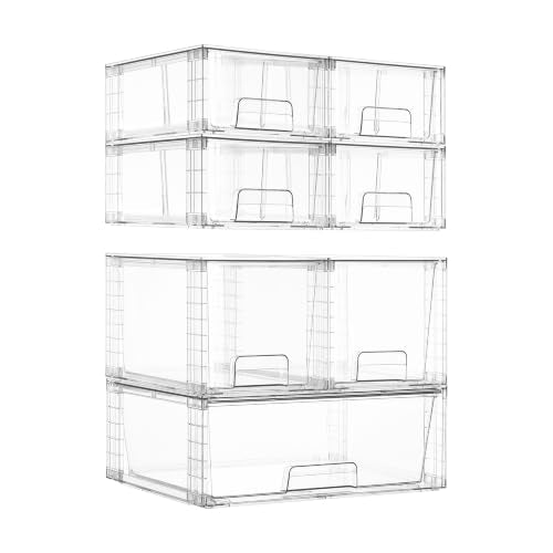 Vtopmart 7pack Easily Clear Storage Dawers - style: 1 Wide+2 Medium+4 Small